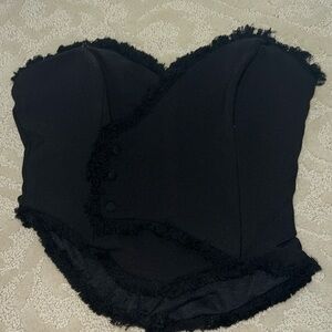 black ruffle corset top
